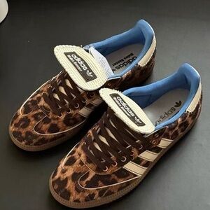 Wales Bonner x Adidas Samba pony hair leopard print